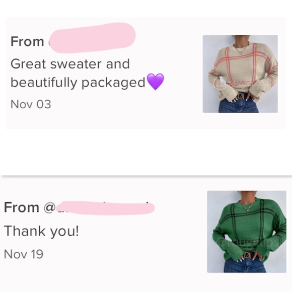 Grid Plaid Pattern Green Knit Crew Neck Pullover Sweater - Picture 8 of 8